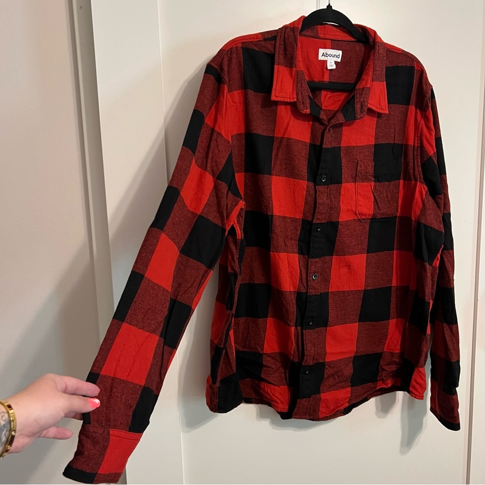 Abound Bold Red and Black Checkered Shirt